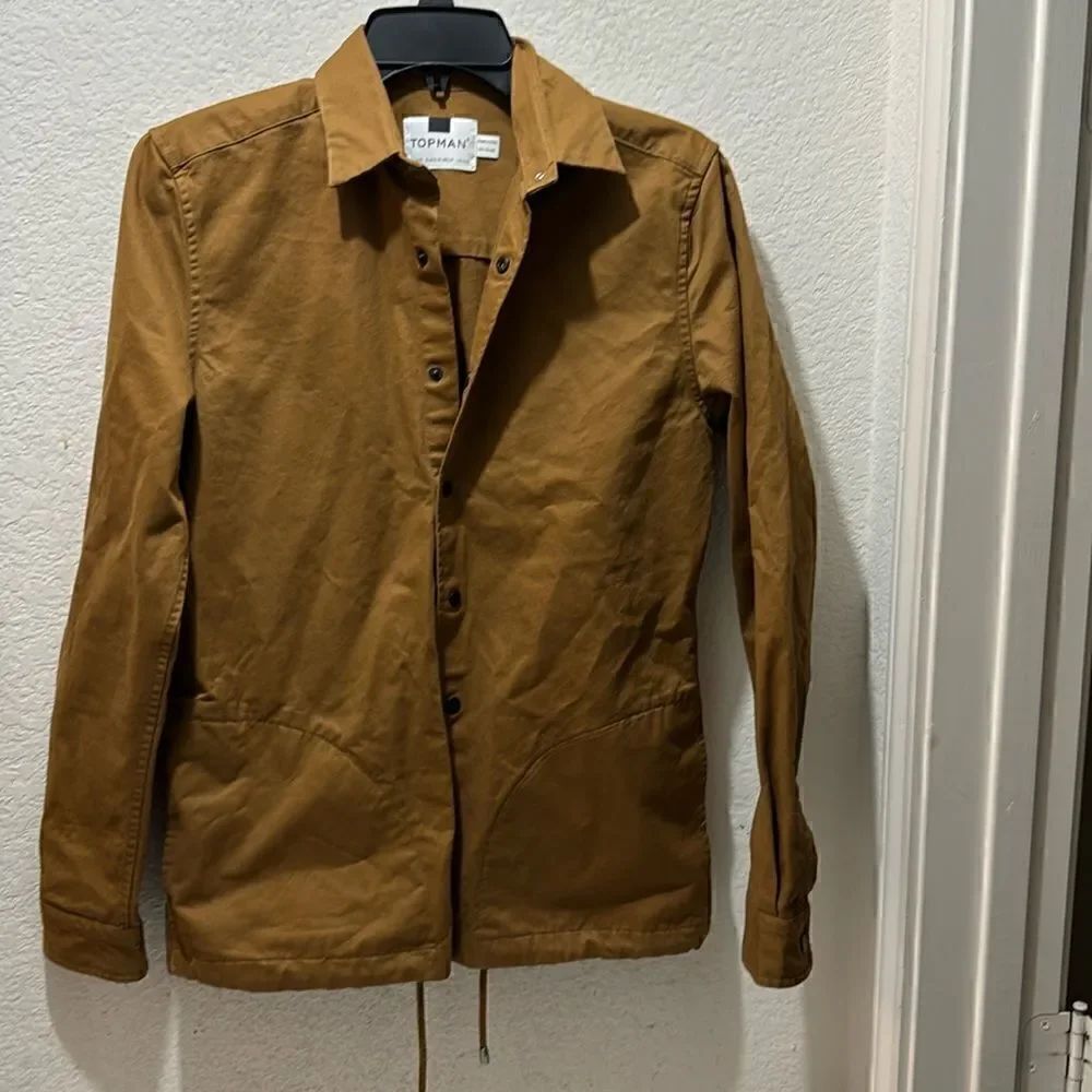 TOPMAN Causal Buttondown Tan Drawstring Bottom XXS